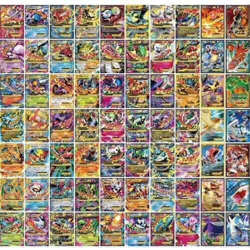 60 Pcs Pokemon No Repeat MEGA Shining Cards Game Collection Battle Carte Trading Cards English Version V MAX TRAINER Kids Toy