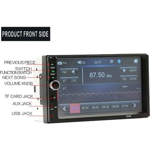 7inch Universal Car Radio MP5 Player With HD Touch Screen LCD 7018B USB Output Support Bluetooth Handsfree Audio Video Player