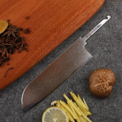 7-Inch DIY67-Layer Damascus VG10 Steel Sheet Kitchen Field Meat And Vegetables Fruit Survival EDC Knife Tool