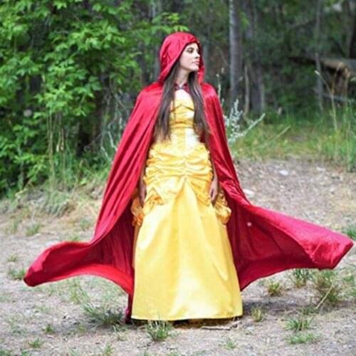 Velvet Hooded Cape Costume Xmas Fancy Dress Hooides Pocho for Hooded Wedding Accessories Women/Men Shawl coat Cloaks