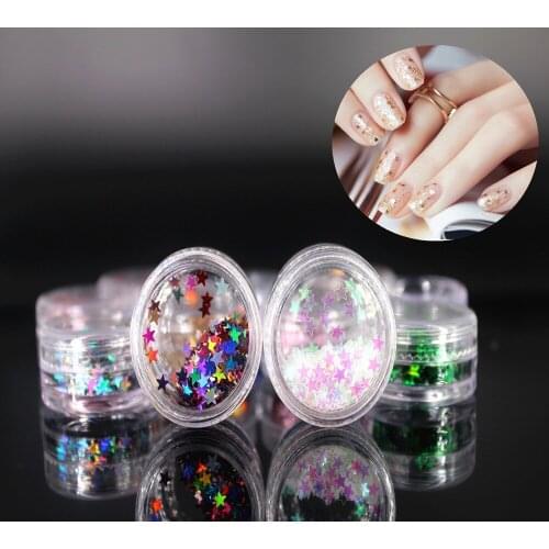 Nail Art Glitter Beautiful Shinning Star Nail/Body/Eye Glitter Nail Polish Purple Red Black Gray Soak Off UV Gel Polish Glue