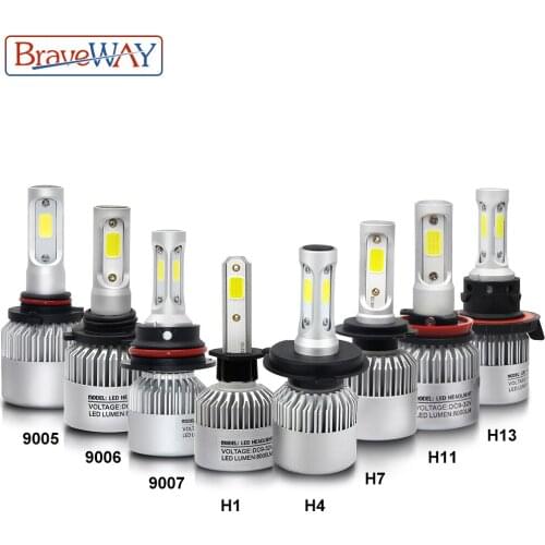 BraveWay H1 LED Headlight Bulbs for Auto H4 H7 H8 H9 H11 HB3 HB4 9005 9006 Fog Lights Car Lamps 12V Motorcycle Bike