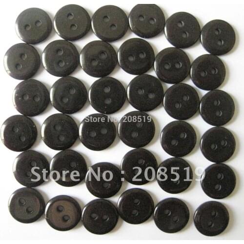 NB0089 Black buttons 11mm Round 2 holes shirt button resin 500pcs/lot baby garment accessories