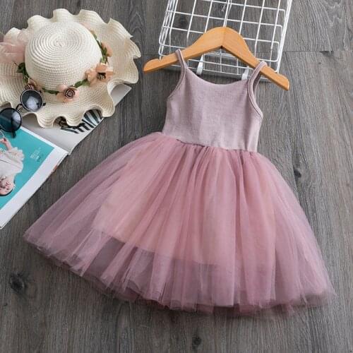 Kids Casual Summer Clothes Girls Bithday Costume Flower Girls Vestidos Prom Ball Gown Mesh Tutu Dress 3-8Y Children Clothing