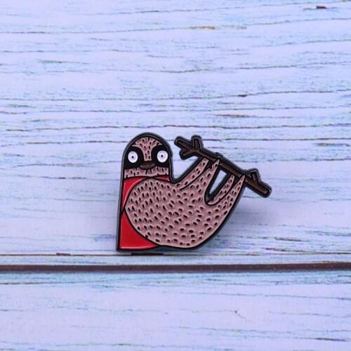 Super Sloth Enamel Pin The Slowest Friendly Superhero In The World with Red Cloak Badge