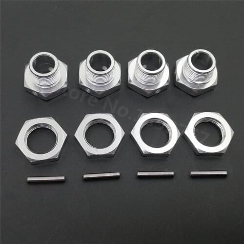 HSP 1/8 Scale Models Spare Parts Tyre Tires Adapter Wheel Nut 4pcs/lot 17mm Aluminum Hex Hubs with Pins Set Screws For RC Car