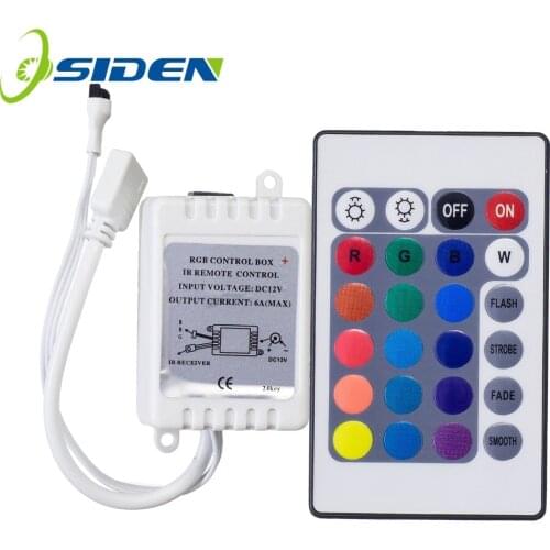 DC12V 24 Keys IR Remote RGB Controller for SMD3528/5050/5730/5630/3014 RGB LED Strip lights Mini Controller