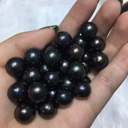 Amazing Real Black Pearls Big Round Edison Pearls Mix 10 Colors Rainbow Loose Pearl Beads DIY Jewelry Mounts Pearls ABH874