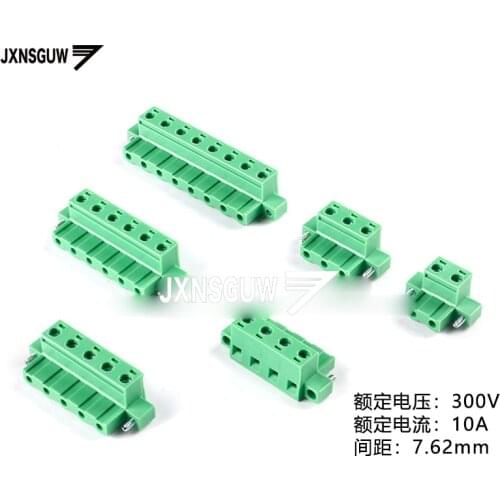 5PCS KF2EDGKM-7.62-2P 3P 4P 5P 6P8P plug with ear 7.62mm pitch pluggable terminal block PCB CONNECTOR PLUG-IN TEMINAL BLOCK