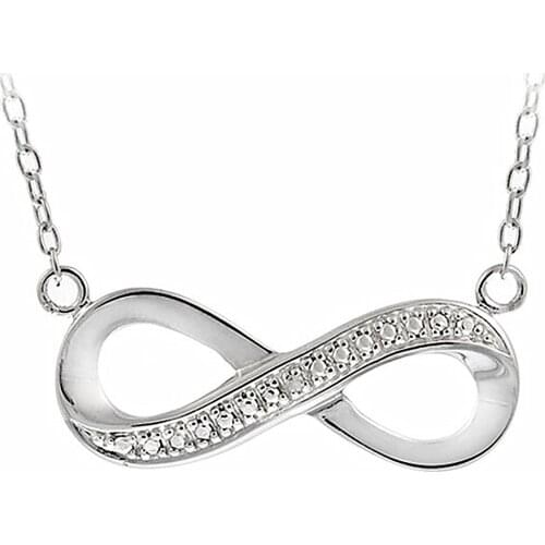 Zinc alloy metal crafts crystal Figure 8 Infinity Charm necklaces for women girl party decor gift jewelry custom fashion