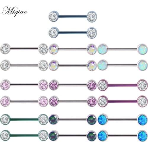 Miqiao 2pcs Explosive All-match Diamond-studded Internal Thread Milk Ring Piercing Jewelry