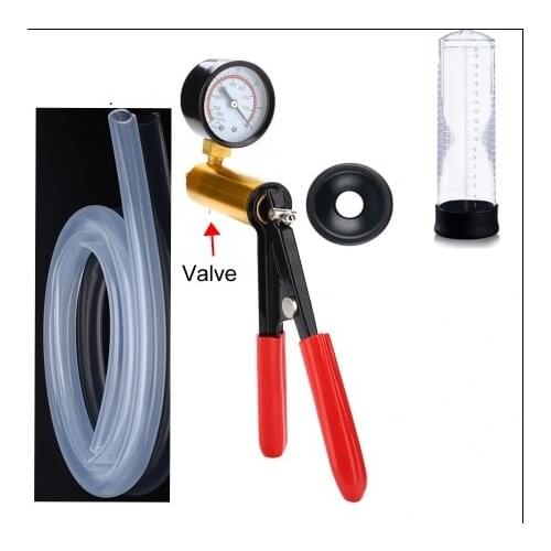 Male Erection Penis Pump Air Vacuum Exerciser handle extender trainer Masturbator Pressure Gauge Enlargement for man sex toy