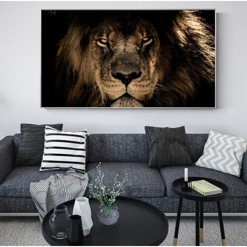 Animal Art Pictures Canvas Printed Wall Art Painting Modern Cool Lion Wall Art Poster For Living Room Quadros Home Decor