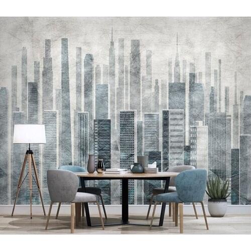 Newest 8d Nordic City Architecture Wallpaper Mural 3D modern simple Wall paper sticker paper For Living room Wall covering Decor