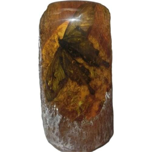 Natural amber butterfly amber animal specimen art collection and home decoration