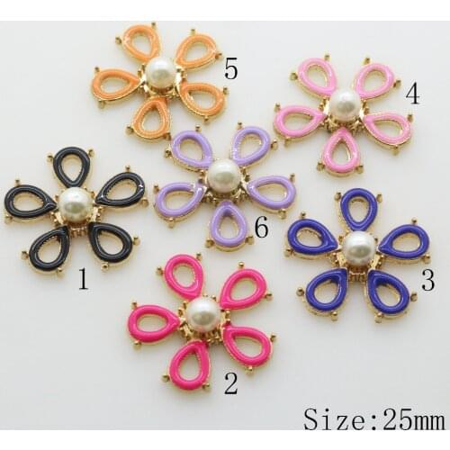 New 10pc 25MM Round flat back colorful alloy buttons/ craft decorative button 2017 DIY wedding embelishment pearl button