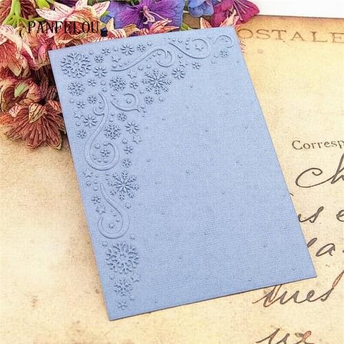 PANFELOU 10.5x14.8 Snowflakes vines Embossing folders Plastic For Scrapbooking DIY Template Fondant Cake Photo Album Card Making