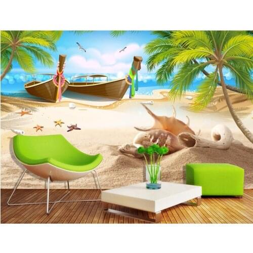 Custom photo 3d wallpaper Fashion wooden beach decoration painting 3d wall murals wallpaper for walls 3 d living room