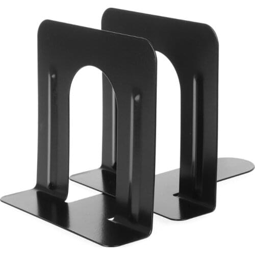 Simple Style Metal Bookends Iron Support Holder Nonskid Desk Stands For Books B36C