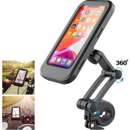 Adjustable Bicycle Phone Holder Bracket Navigation Motorcycle Riding Sport Handlebars Waterproof Aobile Support Stand for Iphone
