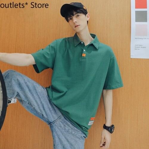 Summer Mens Polo Shirt Lapel Short-sleeved T-shirt Loose Solid Color Mens Casual Shirt Mens Clothing Polo Men