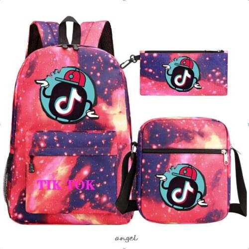 Tik Tok school bags 3 set /pcs School orthopedic satchel Backpacks for children School bag for girls mochilas escolares infantis