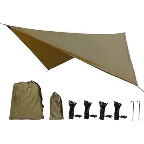 Top!-Camping Tarp Waterproof Hammock Rain Fly Tent Shelter Essential Survival Gear Sunshade Outdoor Awning