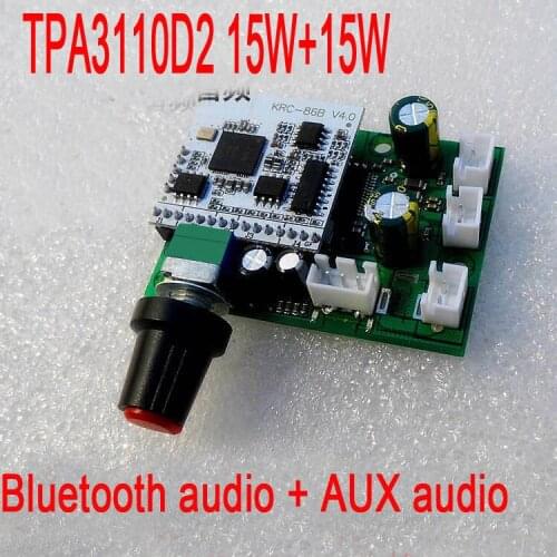 TPA3110 Bluetooth Audio POWER Amplifier 15W+15W HIFI digital active power amplifier board Stereo AUX FOR 12V CAR Speaker player