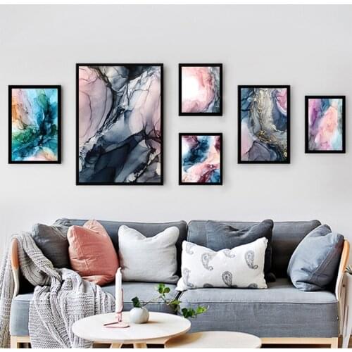 Creative Picture Living Room Decoration Abstract Cloud Canvas Painting Colorful Wall Art Nordic Poster Print Contemporary