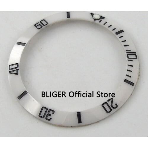 High quality 38mm white ceramic bezel black marks luminous dot watch bezel fit for 40mm watch case SUB Mens Watch BB36