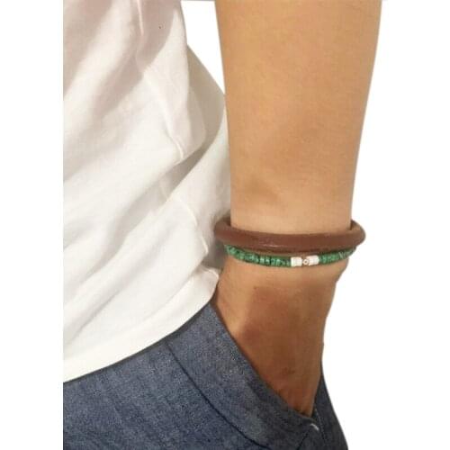 Pohier Tibetan Silver Natural Stone Beads Bracelets For Women Men Beads Handmade Bracelets Jewelry