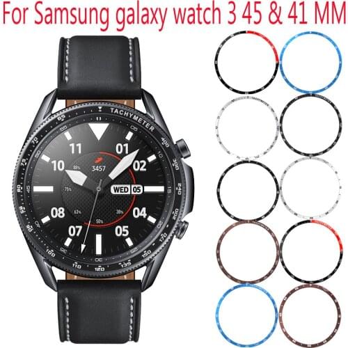 For Samsung Galaxy Watch 3 45/41mm/Galaxy watch3 Metal Outer Edge Cover Bezel Ring Dial Scale Speed Tachymeter Protective Case