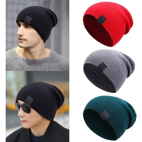 Men Women Winter Beanies Cap Outdoor Bonnet Skiing Hat Soft Knitted Hat EA