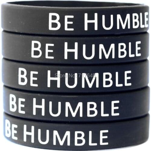 100pcs Black Be Humble wristband silicone bracelets free shipping by epacket A