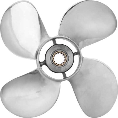 11.6 x 12 Propeller 11 5/8x12 RH RH Outboard Propeller 4 Blades Stainless Steel Fit for Yamaha 25‑60HP Engine