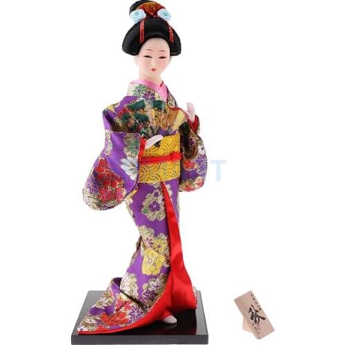 12'' Handicraft Exquisite Japanese Kimono Geisha Kabuki Doll for House Decoration Adornment Collectables Craft Gift