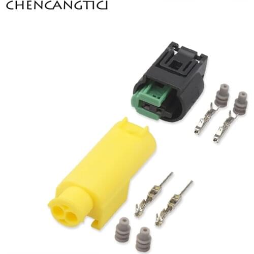 2 Sets Tyco AMP 2 Pin Way Outdoor Temperature Connector Socket Auto Oxygen Sensor Plug For BMW 1-967644-1 1-967570-3