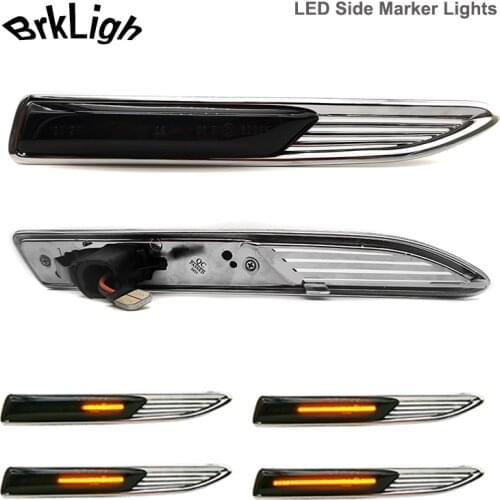 2Pcs Dynamic Amber LED Side Marker Light Front Fender Turn Signal Lamps For Ford Mondeo MK4 Hatchback Saloon Estate Turnier BA7