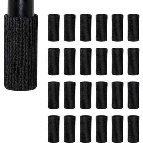 24 Packs Chair Leg Socks Knitted Furniture Socks Leg Floor Protectors Furniture Table Feet Covers(Black)