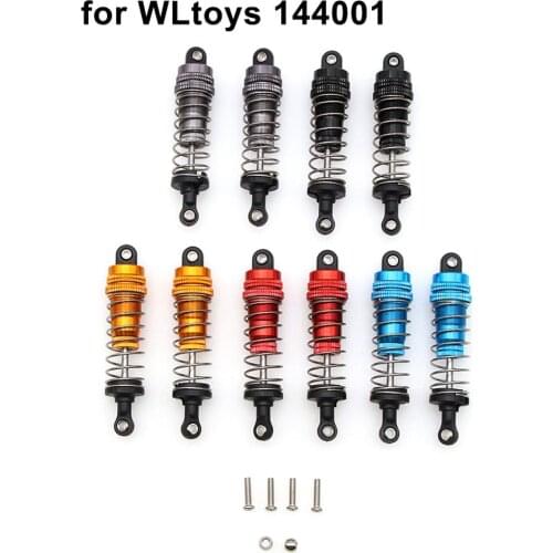 4Pcs for WLtoys 144001 Metal Shock Absorber Damper Replacement Accessory Fit for 144001 1/14 4WD RC Drift Racing Car Parts