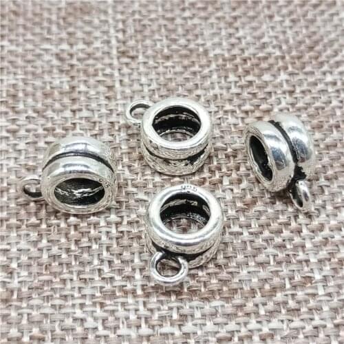 925 Sterling Silver Bail Bead Charms Large Hole 5mm for Bracelet Necklace