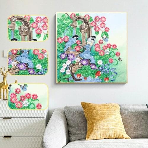 DIY Special-shaped Diamond Painting Flowers Bird Diamond Embroidery Diamond mosaic Colorful Cross Stitch Kits Home Decoration