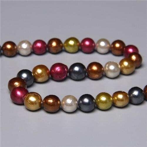 9-10MM Dyed Real Natural Freshwater Pearl Beads Loose Spacer Pearls Beads For Jewelry Making DIY Bracelet Necklace Earring 14