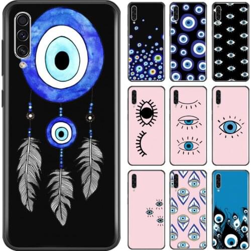 Lucky Eye Blue Evil Eye Painted Phone Case For Samsung A20 A30 30s A40 A7 2018 J2 J7 prime J4 Plus S5 Note 9 10 Plus