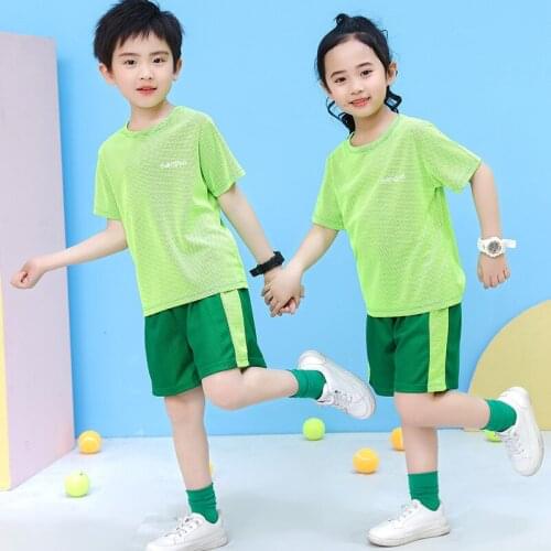 2021 Summer New Children Casual Suits Boys Girls Breathable Mesh Thin Shorts Sets Fashion Baby Kids Sports Candy Color T-Shirt