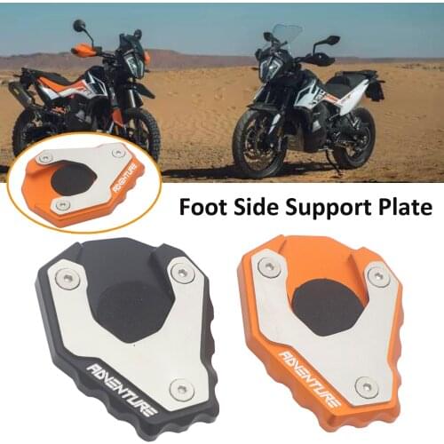 For 790 Adventure 2019 2020 790 ADV Motorcycle CNC Aluminum Kickstand Foot Side Stand Extension Support Plate Pad