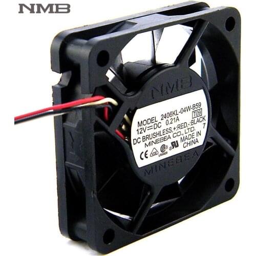 For NMB 6015 6cm 2406KL-04W-B59 12V 0.21A CPU cooling fan double ball bearing cooler