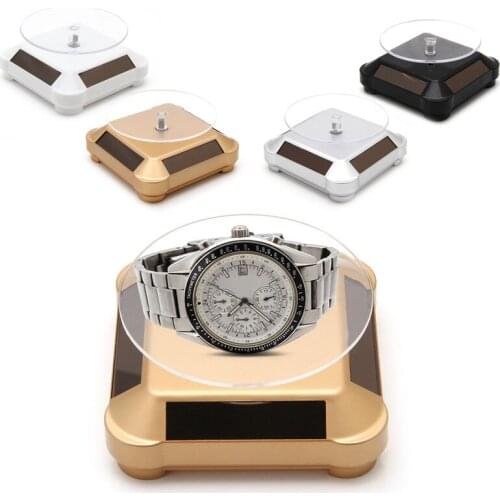 Double-Use Solar Power 360 Rotating Display Stand Table Jewelry