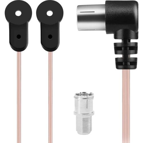 2M T-shape 75 Ohm FM Radio Antenna Dipole Antenna Indoor With A Push-in F Type Male Connector For FM Radio Stereo Indoor Use