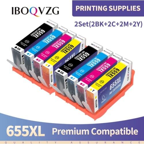 IBOQVZG for HP 655 Ink Cartridges for HP655 Cartridge 655XL Deskjet 6520 6525 6625 3525 4615 4625 5525 Printers Inkjet Printer